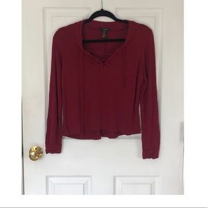 FOREVER 21 Lace up Long Sleeve